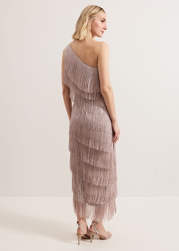 Phase Eight Amity Fringe Dress Pink Australia | TA5032819